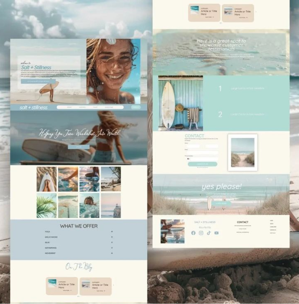 Salt + Stillness wellness brand preview